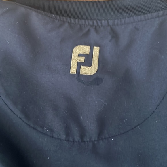 FOOT JOY golf pullover windbreaker Sz L black n gold - Picture 4 of 4